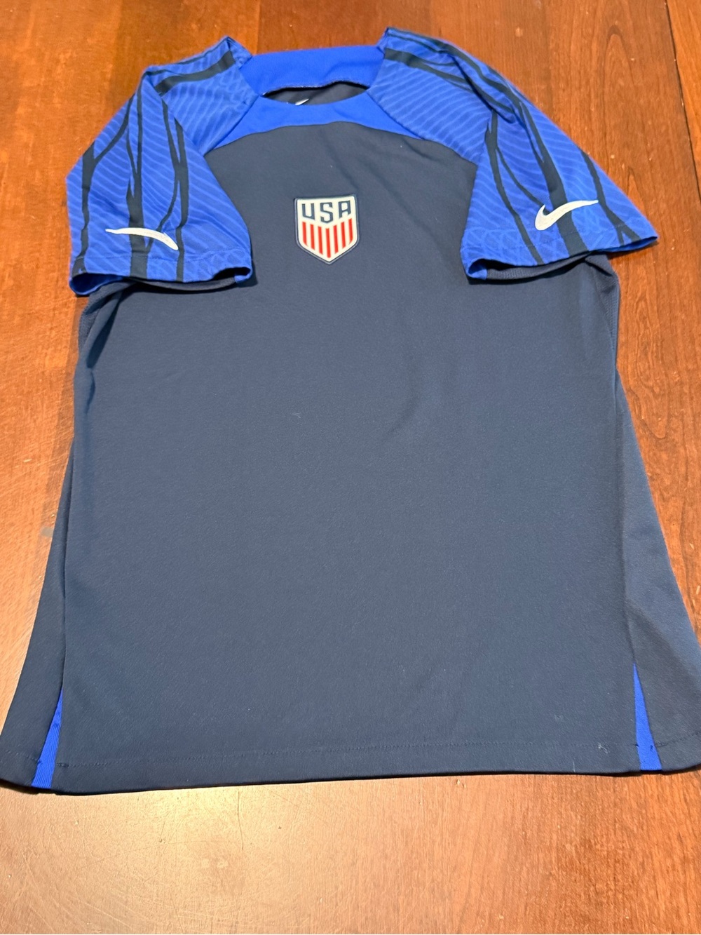 USA Dry Fit Soccer Shirt Slim Fit Size Small Navy - Picture 2 of 5